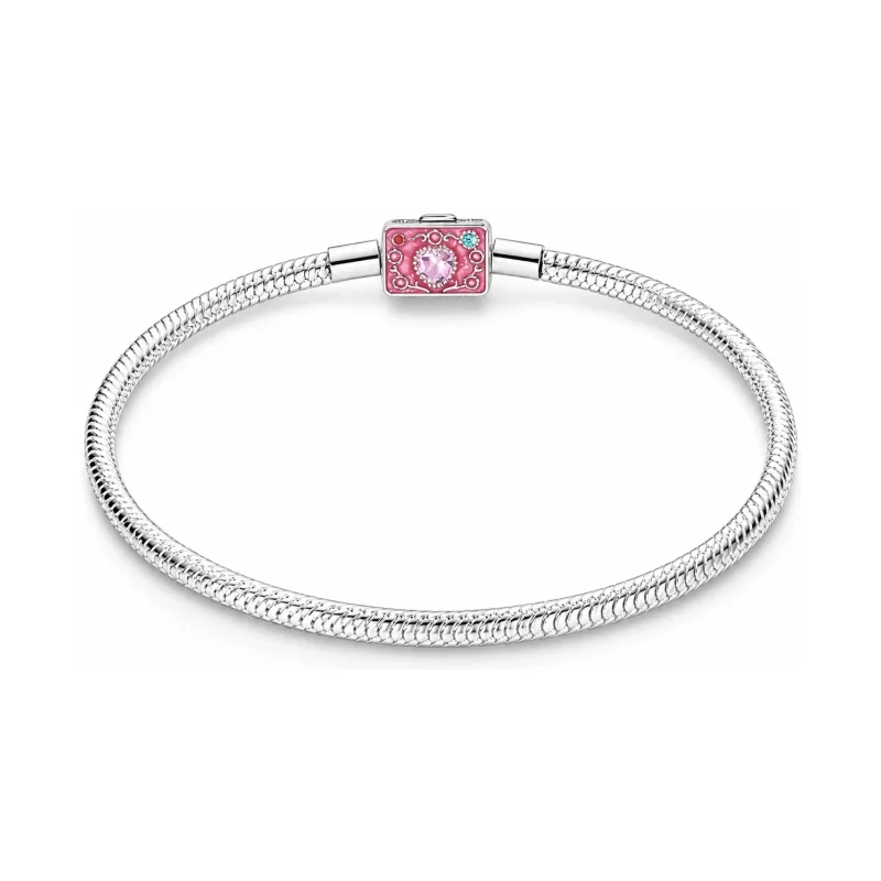 “Baroque Heart” Silver Snake Chain Bracelet – 925 Sterling Silver